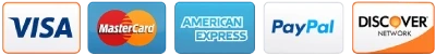 Accepted payments: Visa, Mastercard, American Express, PayPal, Discover